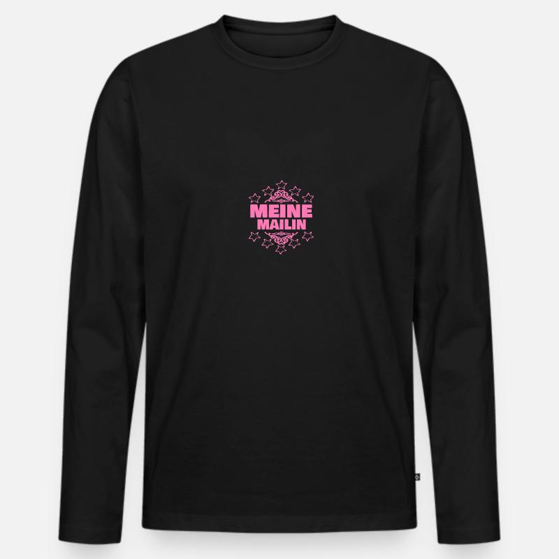 Mädchen Mailin - Männer Premium Bio Langarmshirt - Schwarz