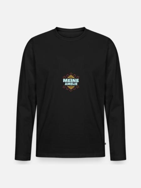 Maedchen Amelie - Männer Premium Bio Langarmshirt - Schwarz