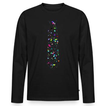 Krawatte Punkte Kreise Hintergrund Transparent - Männer Premium Bio Langarmshirt - Schwarz - Vorne - Nico (187cm)