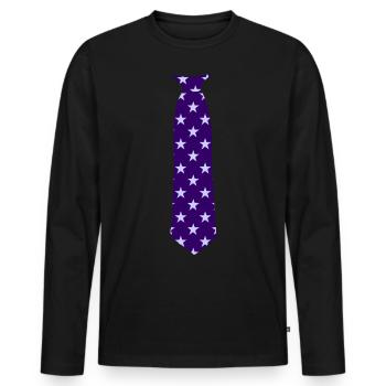 Tie Star Pattern Blue - Men's Premium Organic Long Sleeve Shirt - black - Front - Nico (187cm)
