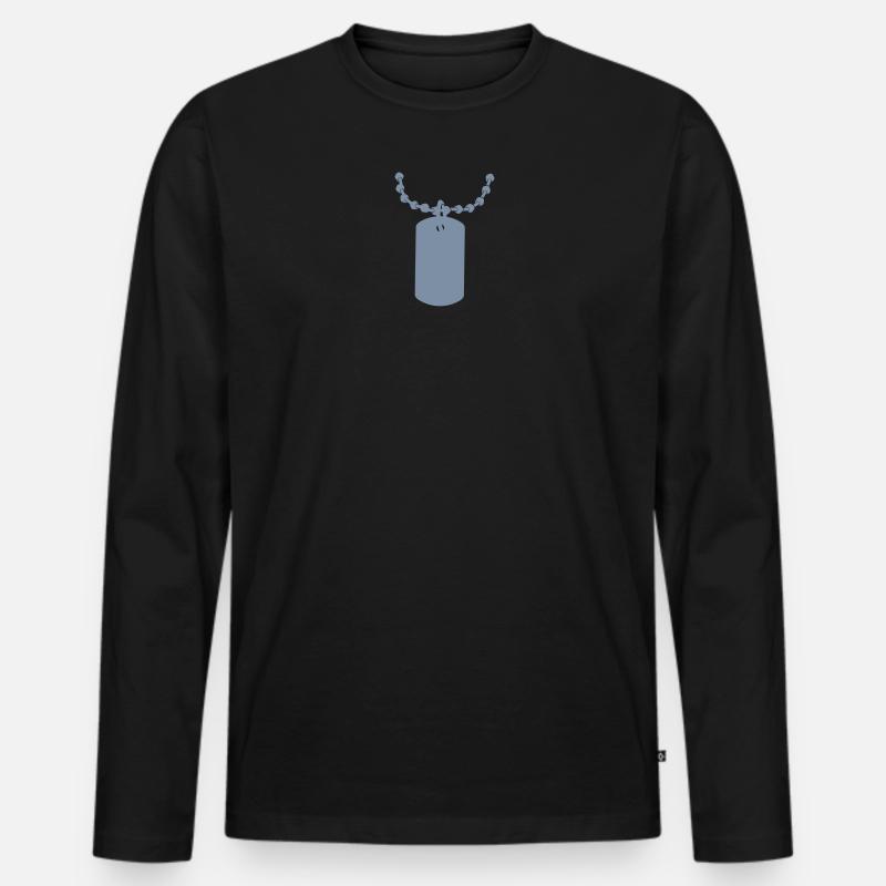 Militär - Männer Premium Bio Langarmshirt - Schwarz