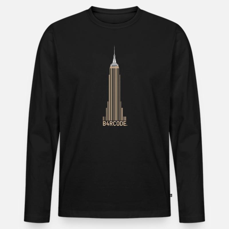 B4RCODE. New York - Männer Premium Bio Langarmshirt - Schwarz