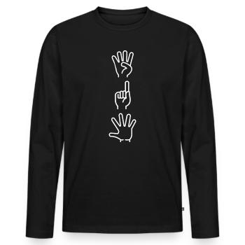 415 Busfahrer Gruß - Männer Premium Bio Langarmshirt - Schwarz - Vorne - Nico (187cm)