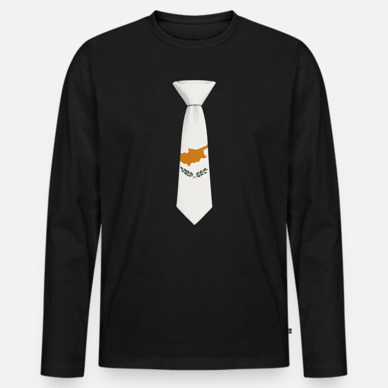 Cyprus Tie – Flaggendesign - Männer Premium Bio Langarmshirt - Schwarz