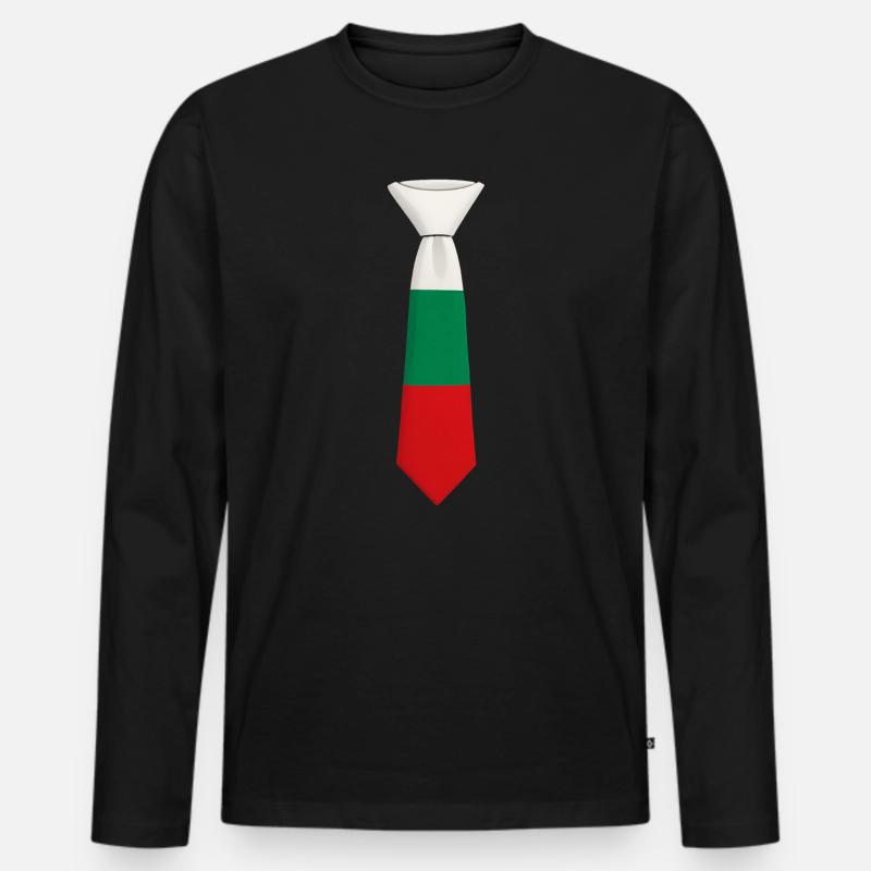 Bulgaria Tie – Flaggendesign - Männer Premium Bio Langarmshirt - Schwarz