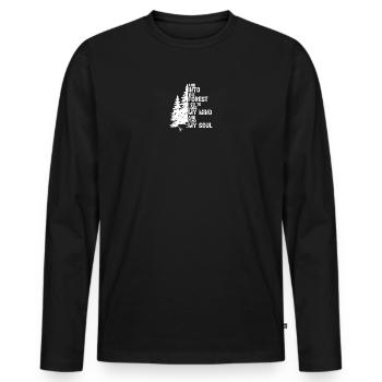 Forest Mind Soul Quest - Men's Premium Organic Long Sleeve Shirt - black - Front - Nico (187cm)