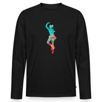 Eiskunstlauf PopArt - Männer Premium Bio Langarmshirt - Schwarz - Vorne - Nico (187cm)