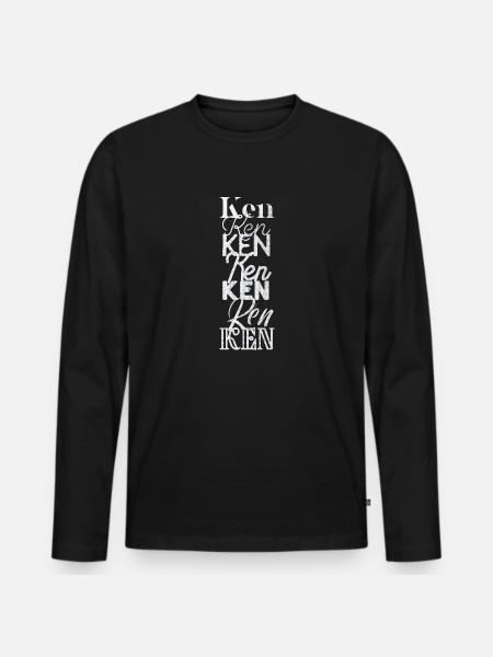 Ken - Männer Premium Bio Langarmshirt - Schwarz