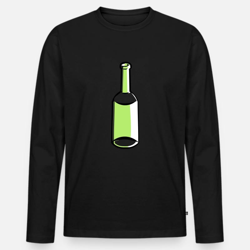 Flasche leer - Männer Premium Bio Langarmshirt - Schwarz