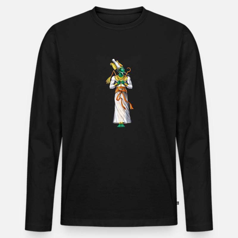 Ägyptischer Gott Osiris - Männer Premium Bio Langarmshirt - Schwarz