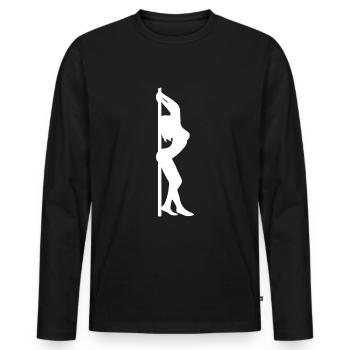 Pole Dance Silhouette Dancer Bar Dancing Woman - Men's Premium Organic Long Sleeve Shirt - black - Front - Nico (187cm)