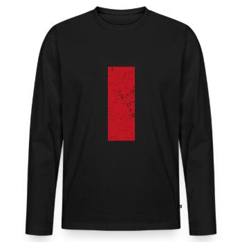 Rote Linie Balken - Männer Premium Bio Langarmshirt - Schwarz - Vorne - Nico (187cm)