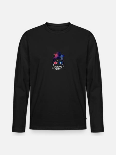 Falkland Islands - Men's Premium Organic Long Sleeve Shirt - black