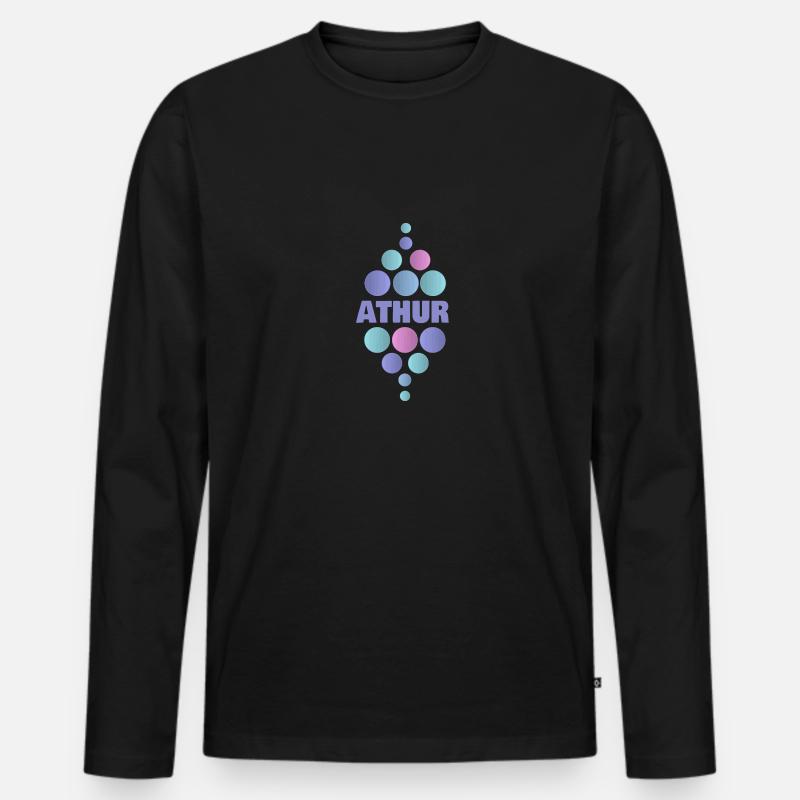 Athur als Vorname - Männer Premium Bio Langarmshirt - Schwarz