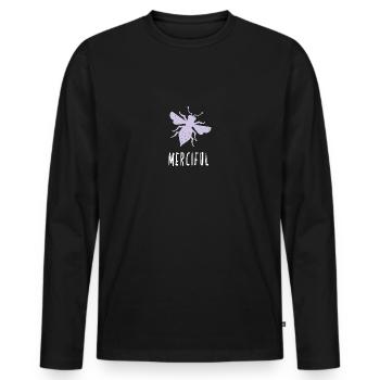 Lila Pastell Bee Merciful Biene Be Merciful - Männer Premium Bio Langarmshirt - Schwarz - Vorne - Nico (187cm)