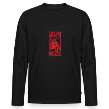 Let's Get Down To Business - Men's Premium Organic Long Sleeve Shirt - black - Front - Nico (187cm)