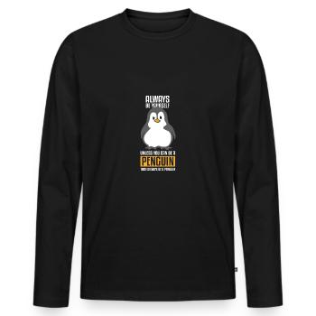 Be yourself a penguin yourself - Men's Premium Organic Long Sleeve Shirt - black - Front - Nico (187cm)