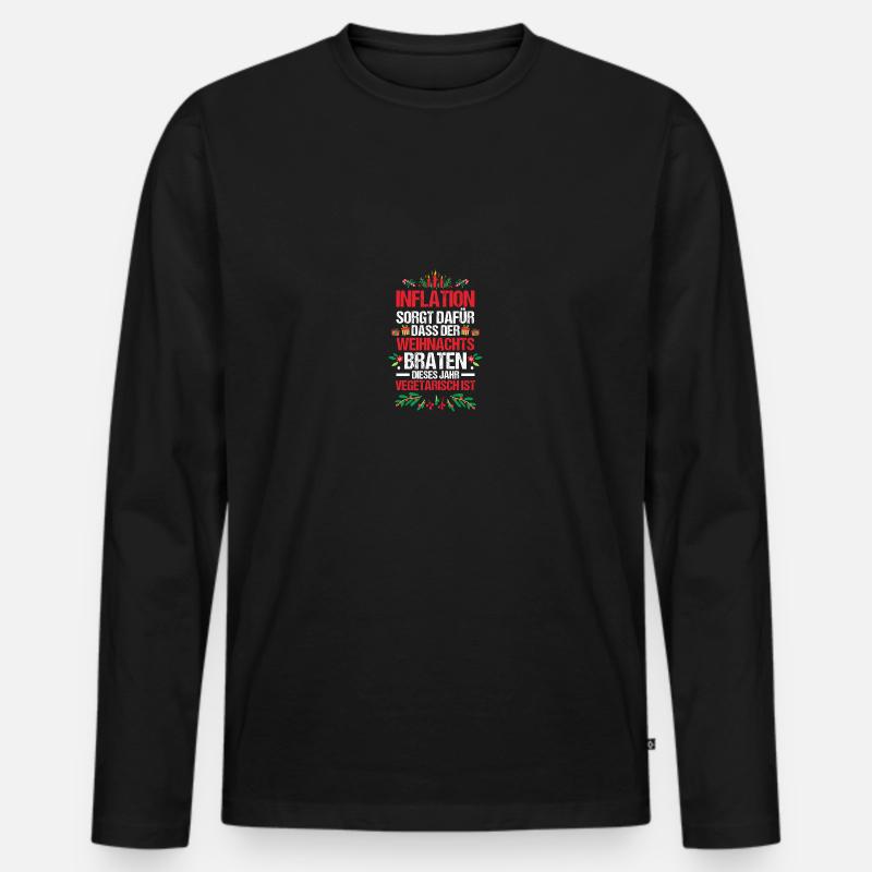 Weihnachtsmann Inflation Weihnachten - Männer Premium Bio Langarmshirt - Schwarz