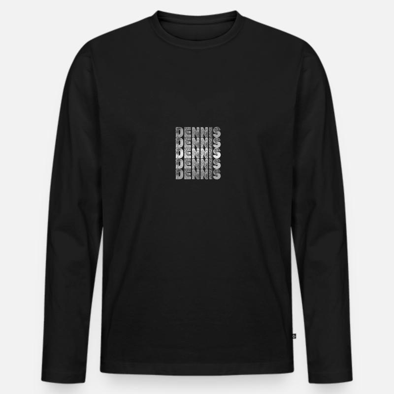 Dennis als Dennis - Männer Premium Bio Langarmshirt - Schwarz