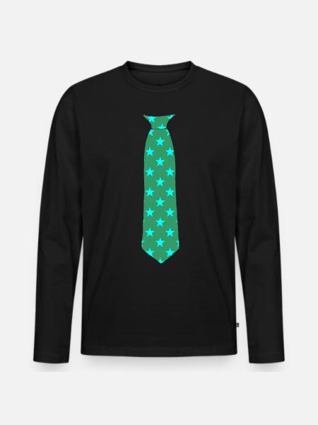 Tie Stars mint gruen - Men's Premium Organic Long Sleeve Shirt - black