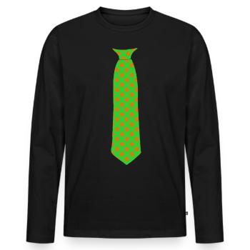 Tie floral pattern - Men's Premium Organic Long Sleeve Shirt - black - Front - Nico (187cm)
