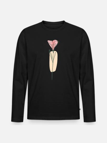 Flower - Men's Premium Organic Long Sleeve Shirt - black