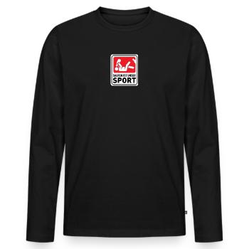Original – Saufen ist unser Sport - Männer Premium Bio Langarmshirt - Schwarz - Vorne - Nico (187cm)
