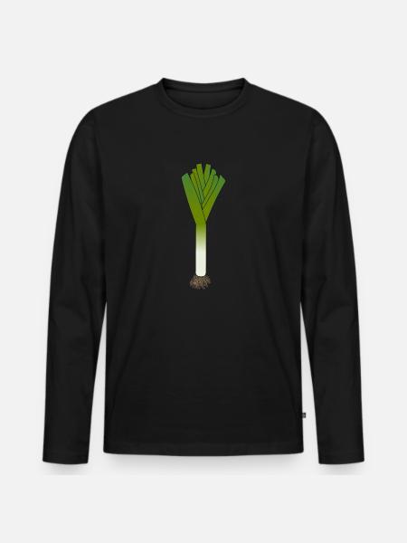 leek - Men's Premium Organic Long Sleeve Shirt - black