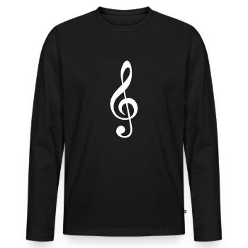 Cle de Sol blanc - T-shirt manches longues Premium bio Homme - noir - Devant - Nico (187cm)