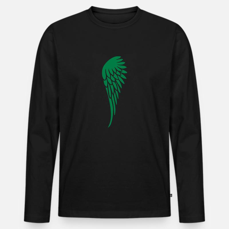 fluegel_links - Männer Premium Bio Langarmshirt - Schwarz