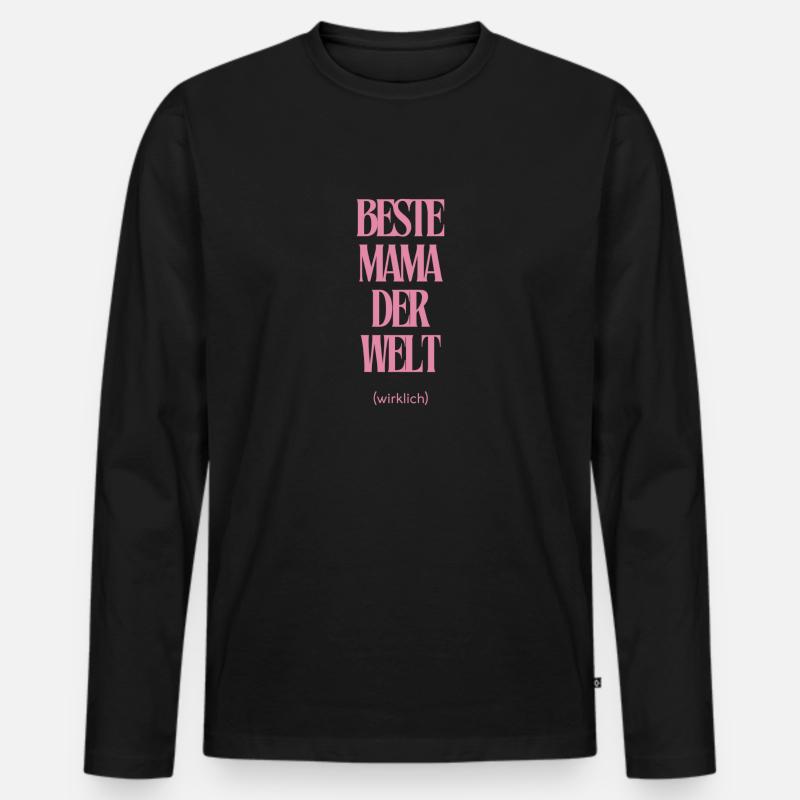 Beste mama der Welt - Männer Premium Bio Langarmshirt - Schwarz