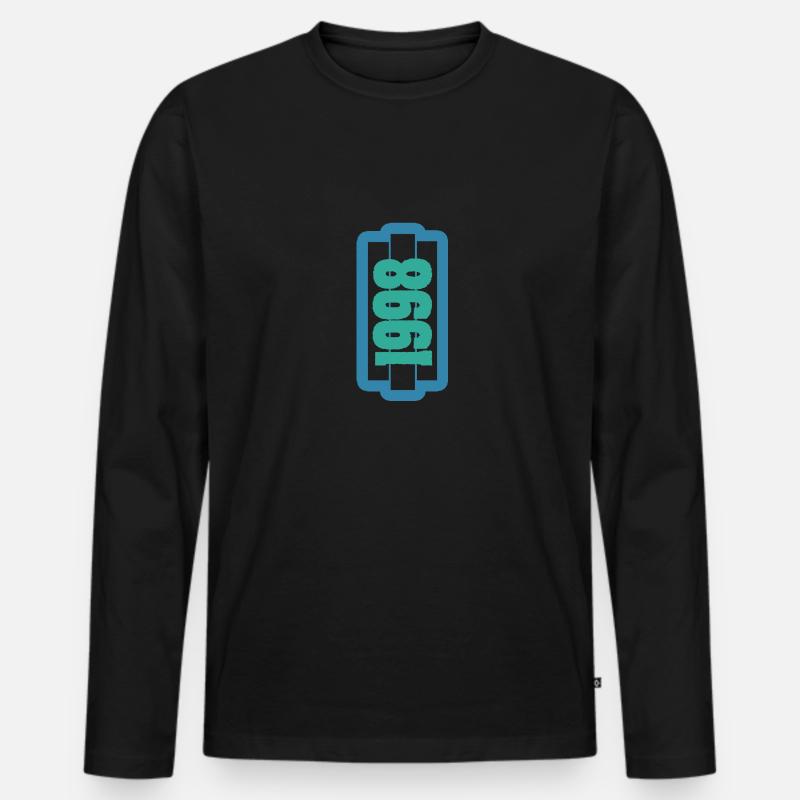 Witzig 1998 - Männer Premium Bio Langarmshirt - Schwarz