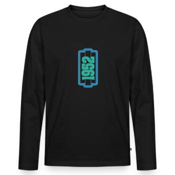 Funny 1952 - Men's Premium Organic Long Sleeve Shirt - black - Front - Nico (187cm)