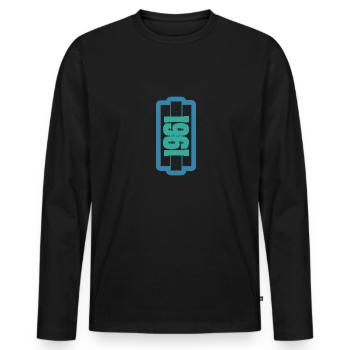 1961 - Men's Premium Organic Long Sleeve Shirt - black - Front - Nico (187cm)