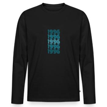 1996 - Männer Premium Bio Langarmshirt - Schwarz - Vorne - Nico (187cm)