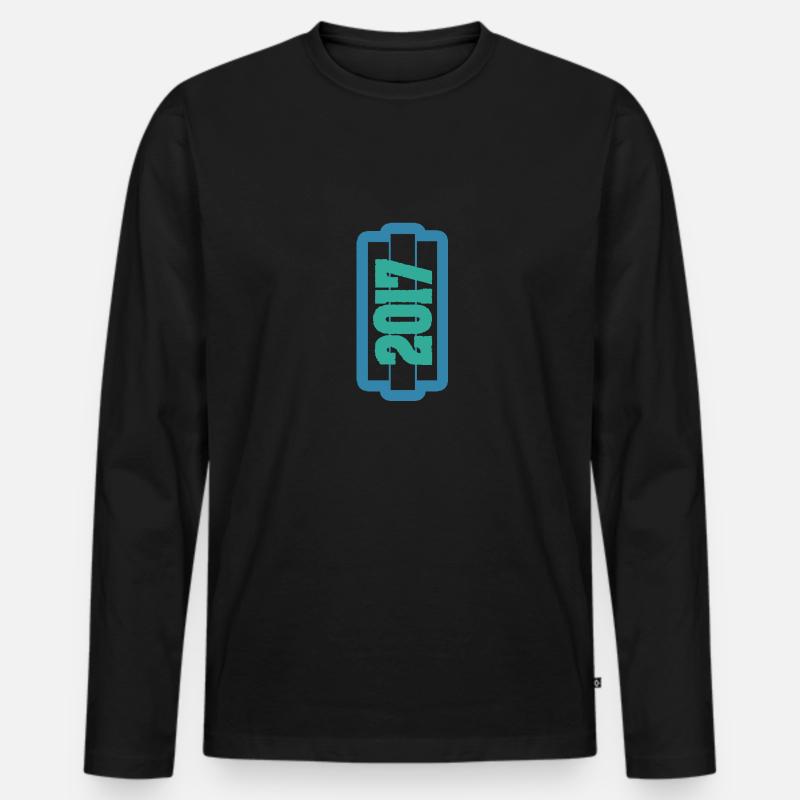 Jahr 2017 - Männer Premium Bio Langarmshirt - Schwarz