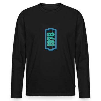 1978 - T-shirt manches longues Premium bio Homme - noir - Devant - Nico (187cm)