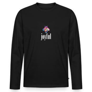 Tie Dye Bee Joyful Biene Be Joyful - Männer Premium Bio Langarmshirt - Schwarz - Vorne - Nico (187cm)