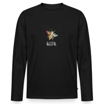 Retro Bee Gleeful Biene Be Gleeful - Men's Premium Organic Long Sleeve Shirt - black - Front - Nico (187cm)