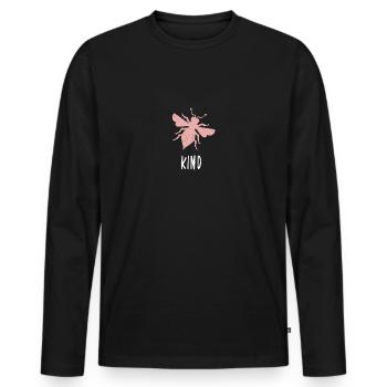 Abeille rose Enfant Abeille Être enfant - T-shirt manches longues Premium bio Homme - noir - Devant - Nico (187cm)