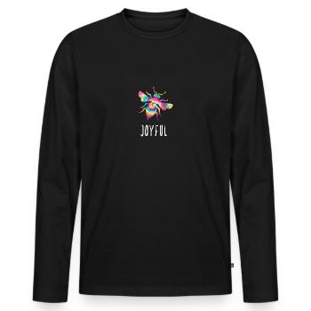 Tie Dye Bee Joyful Biene Be Joyful - Männer Premium Bio Langarmshirt - Schwarz - Vorne - Nico (187cm)