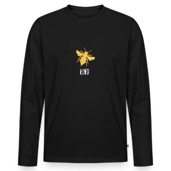 Yellow Bee Child Bee Be Child - T-shirt manches longues Premium bio Homme - noir - Devant - Nico (187cm)