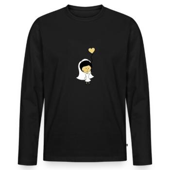 bride - Men's Premium Organic Long Sleeve Shirt - black - Front - Nico (187cm)