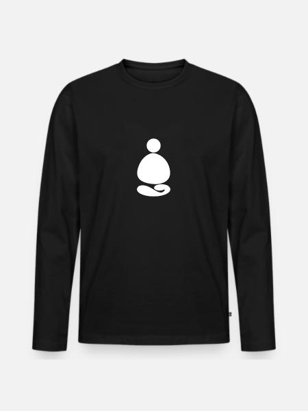 STONE Meditation - Men's Premium Organic Long Sleeve Shirt - black