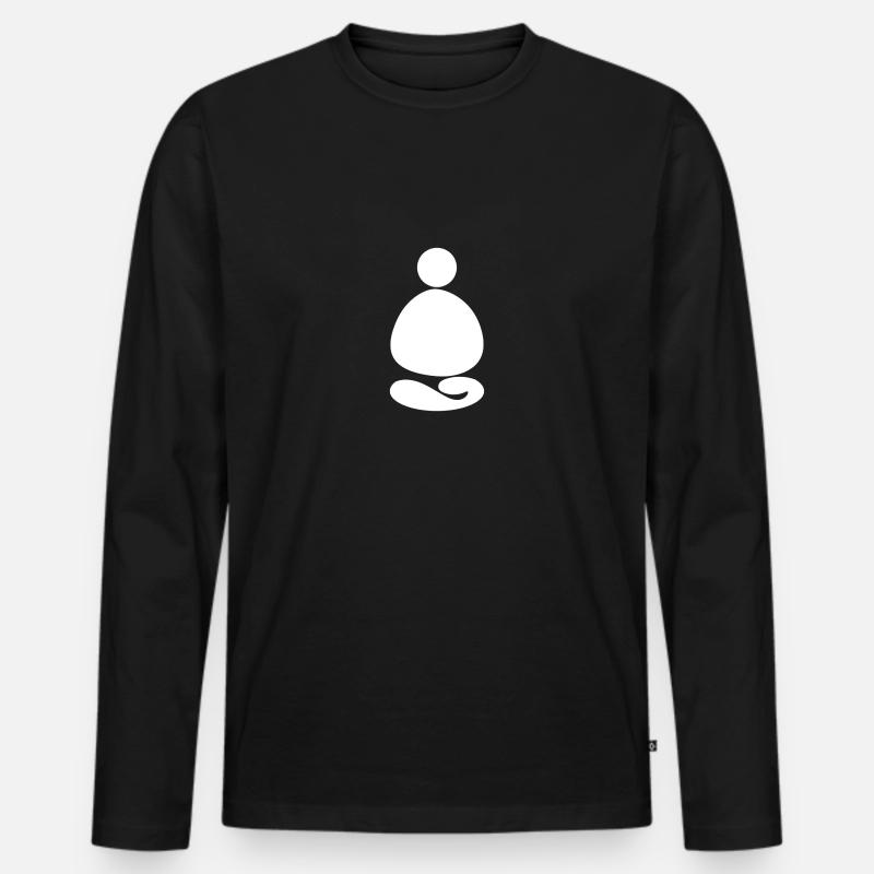 STONE Meditation - Männer Premium Bio Langarmshirt - Schwarz