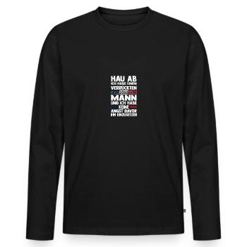 Français Français France - T-shirt manches longues Premium bio Homme - noir - Devant - Nico (187cm)