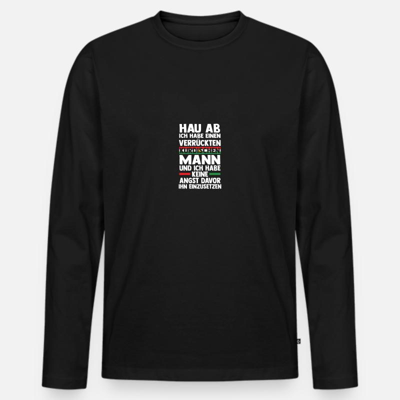 Kurden Kurdistan - Männer Premium Bio Langarmshirt - Schwarz