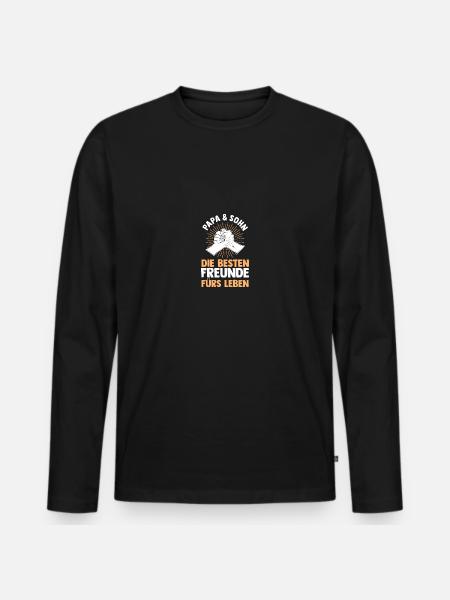 Dad and son - Men's Premium Organic Long Sleeve Shirt - black