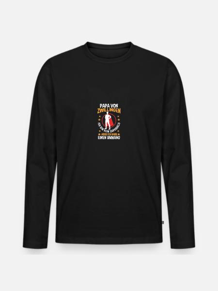 Dad of twins - Men's Premium Organic Long Sleeve Shirt - black