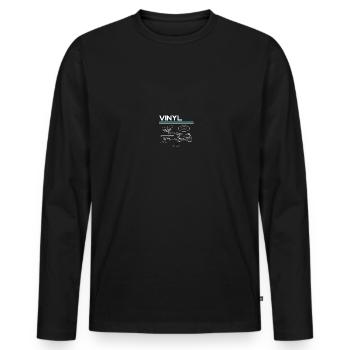 Record Player Record Collector - Men's Premium Organic Long Sleeve Shirt - black - Front - Nico (187cm)